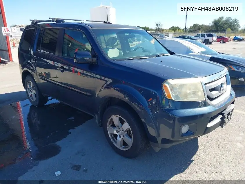 5FNYF4H48AB008219 2010 Honda Pilot Ex