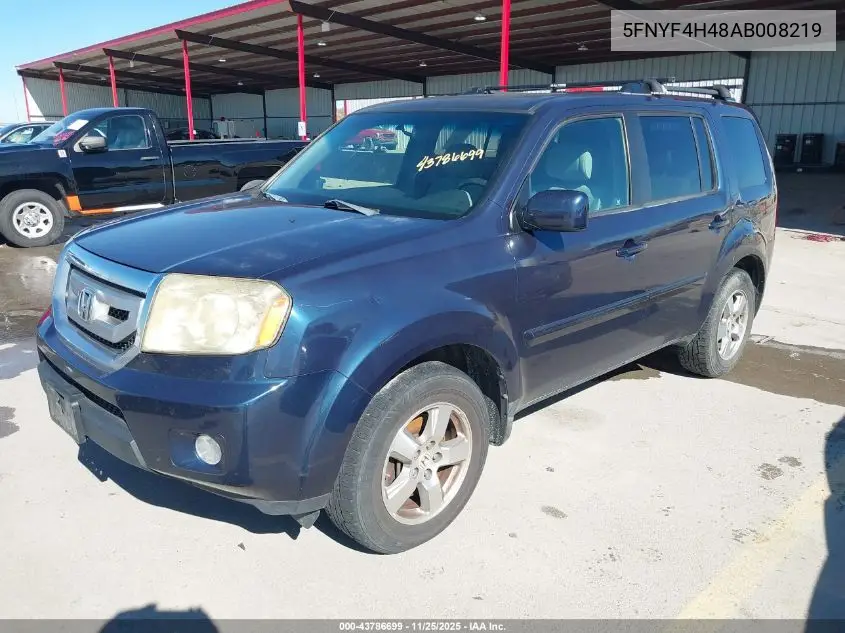 5FNYF4H48AB008219 2010 Honda Pilot Ex