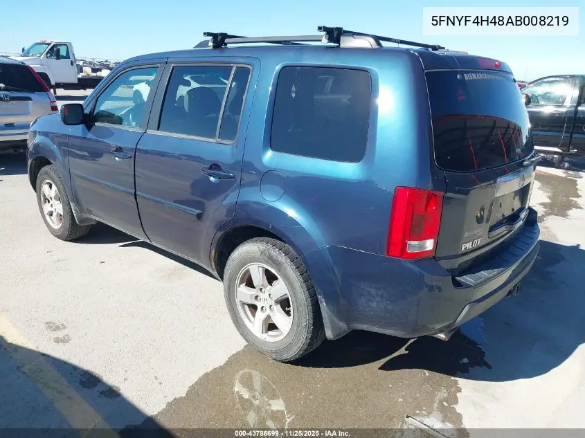 5FNYF4H48AB008219 2010 Honda Pilot Ex