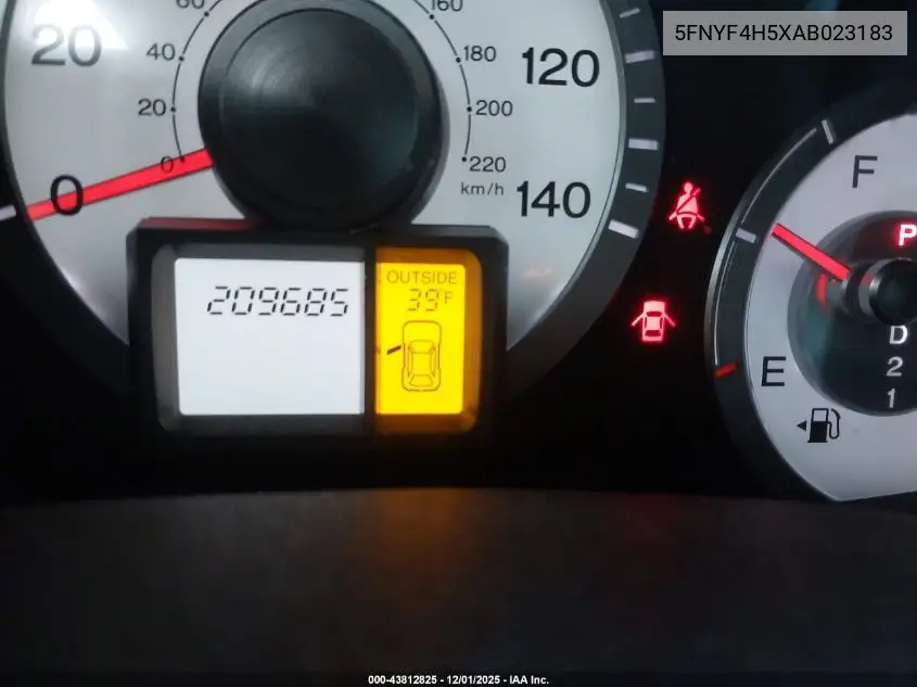 5FNYF4H5XAB023183 2010 Honda Pilot Ex-L