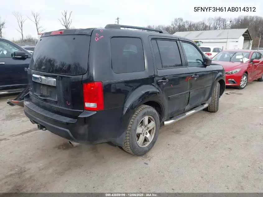 5FNYF3H61AB014312 2010 Honda Pilot Ex-L