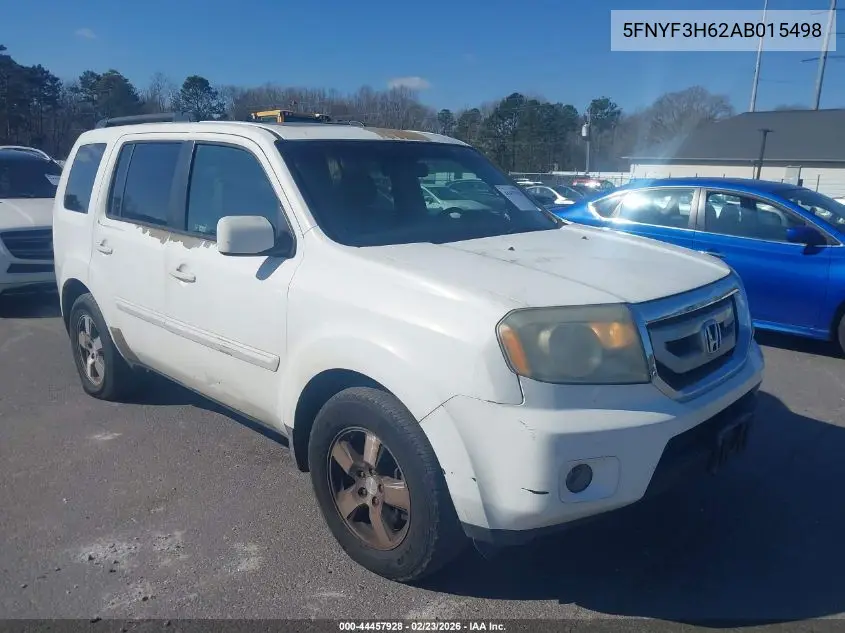 5FNYF3H62AB015498 2010 Honda Pilot Ex-L