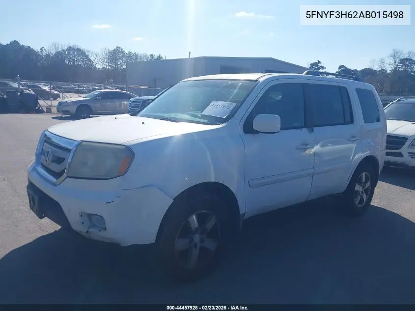 5FNYF3H62AB015498 2010 Honda Pilot Ex-L