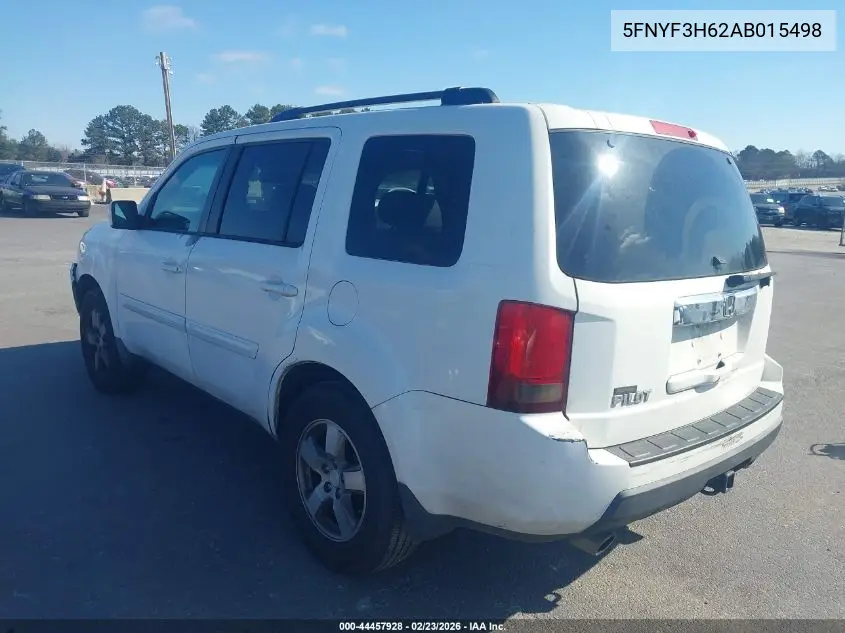 5FNYF3H62AB015498 2010 Honda Pilot Ex-L