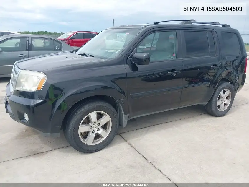 5FNYF4H58AB504503 2010 Honda Pilot Ex-L