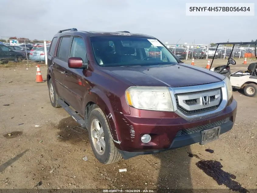 5FNYF4H57BB056434 2011 Honda Pilot Ex-L