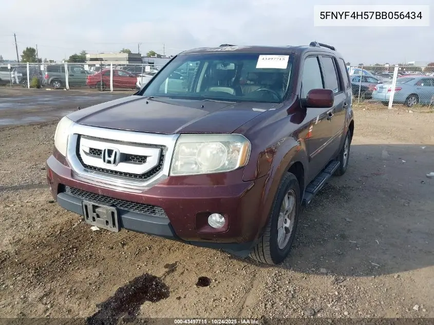 5FNYF4H57BB056434 2011 Honda Pilot Ex-L