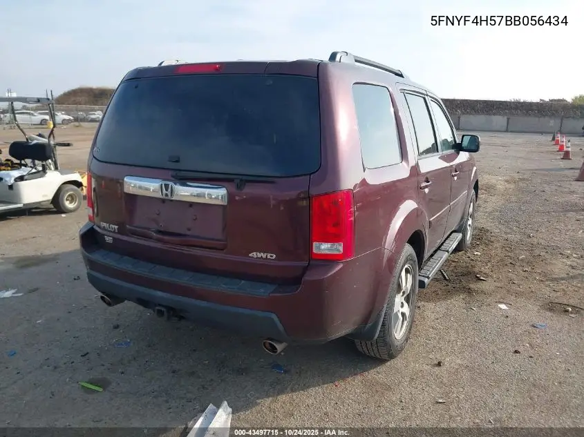 5FNYF4H57BB056434 2011 Honda Pilot Ex-L