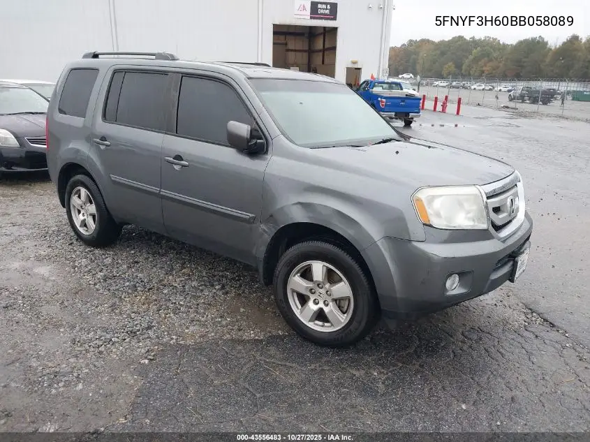 5FNYF3H60BB058089 2011 Honda Pilot Ex-L