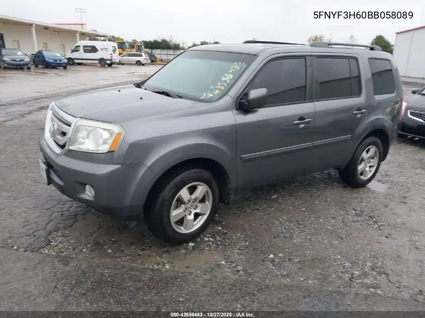 5FNYF3H60BB058089 2011 Honda Pilot Ex-L
