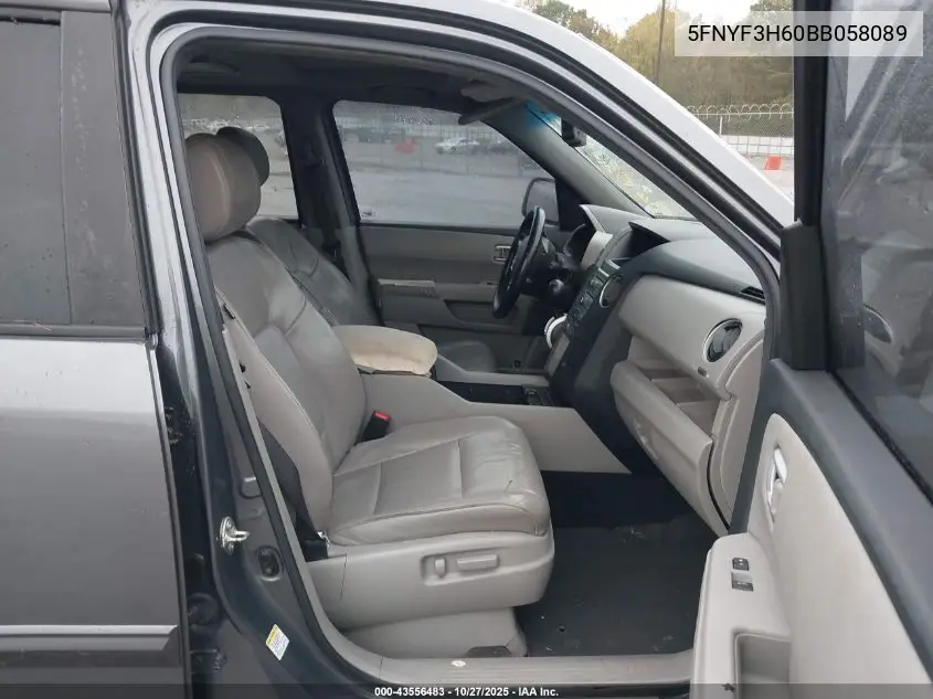 5FNYF3H60BB058089 2011 Honda Pilot Ex-L