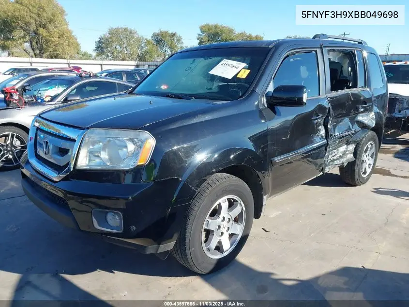 5FNYF3H9XBB049698 2011 Honda Pilot Touring