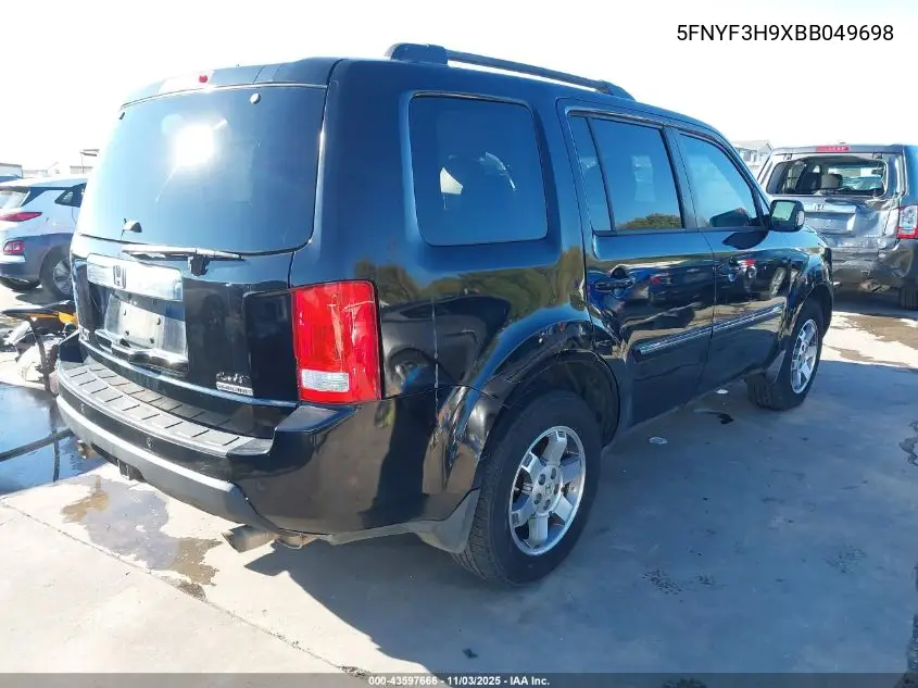 5FNYF3H9XBB049698 2011 Honda Pilot Touring