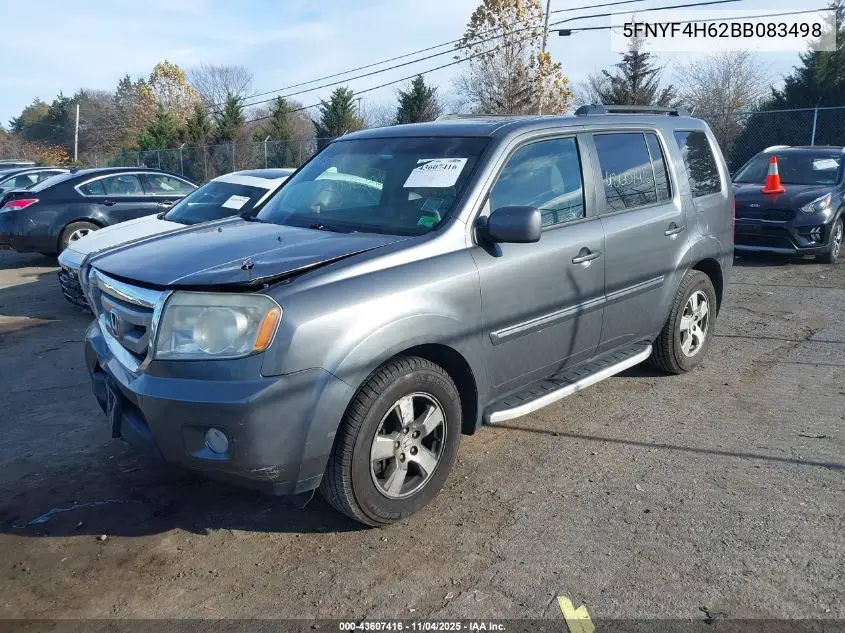 5FNYF4H62BB083498 2011 Honda Pilot Ex-L