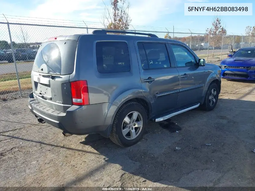 5FNYF4H62BB083498 2011 Honda Pilot Ex-L
