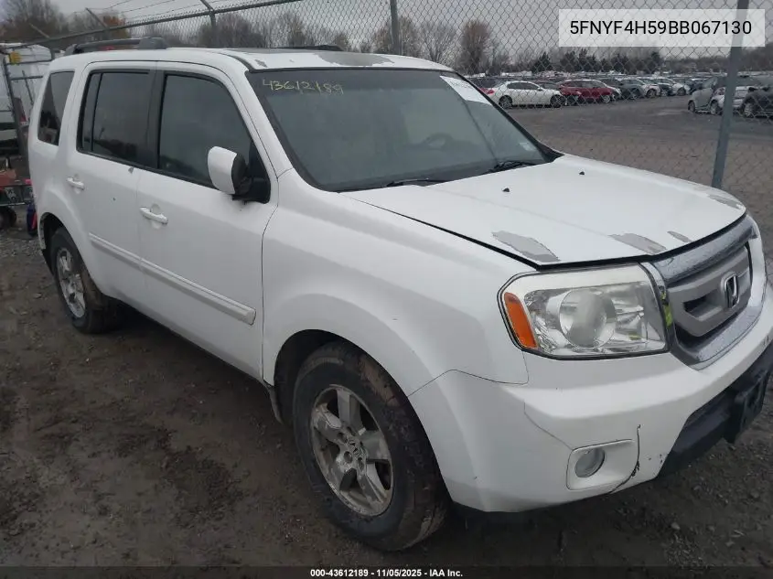 5FNYF4H59BB067130 2011 Honda Pilot Ex-L