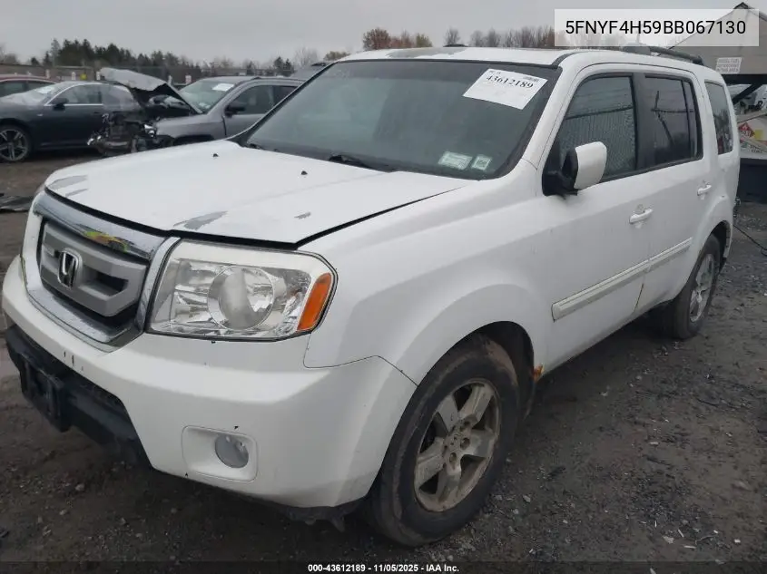5FNYF4H59BB067130 2011 Honda Pilot Ex-L