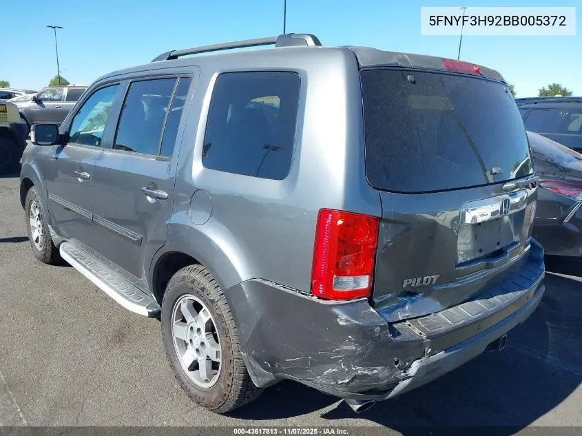 5FNYF3H92BB005372 2011 Honda Pilot Touring