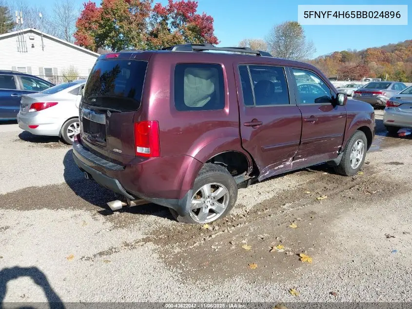 5FNYF4H65BB024896 2011 Honda Pilot Ex-L