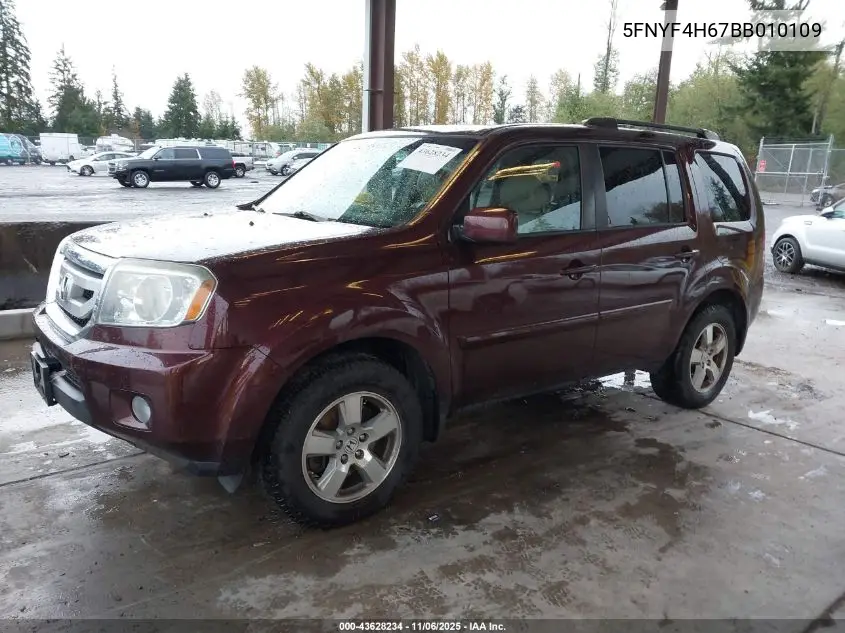 5FNYF4H67BB010109 2011 Honda Pilot Ex-L