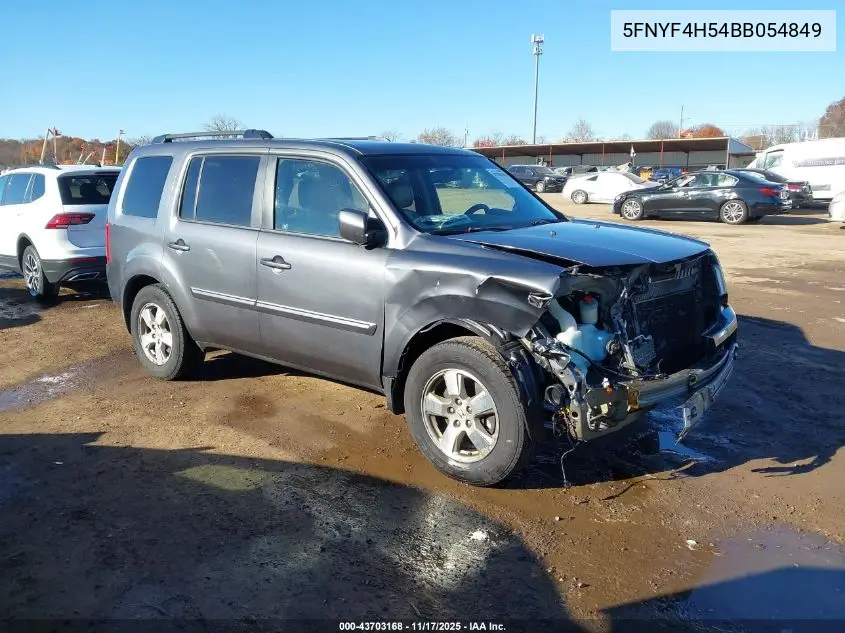 5FNYF4H54BB054849 2011 Honda Pilot Ex-L