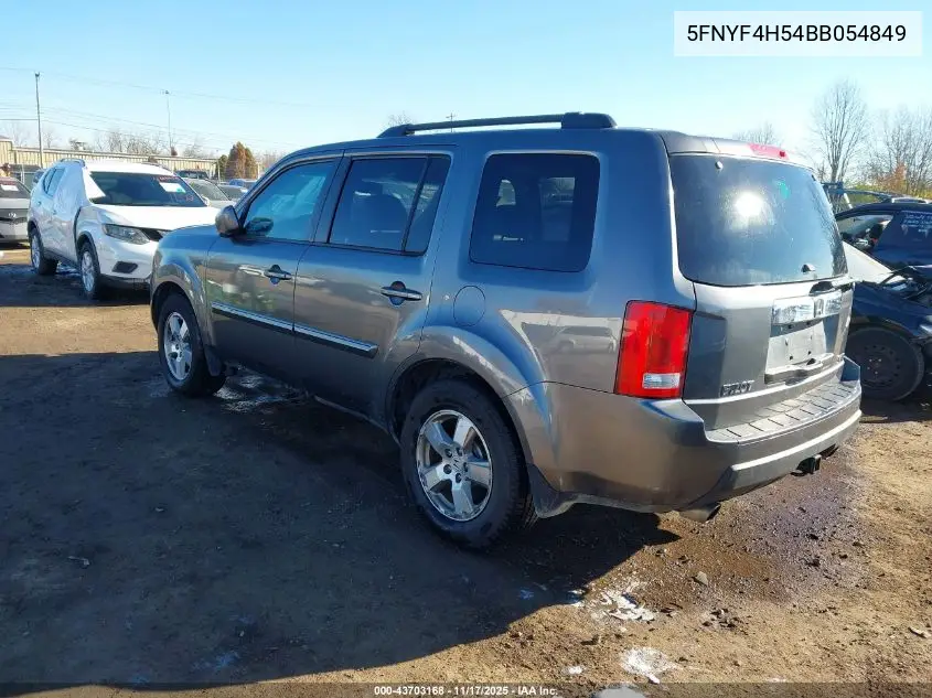 5FNYF4H54BB054849 2011 Honda Pilot Ex-L