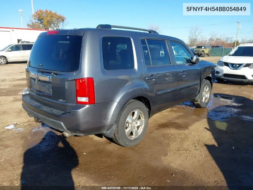 5FNYF4H54BB054849 2011 Honda Pilot Ex-L
