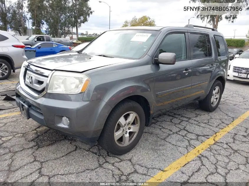 5FNYF3H74BB057956 2011 Honda Pilot Ex-L