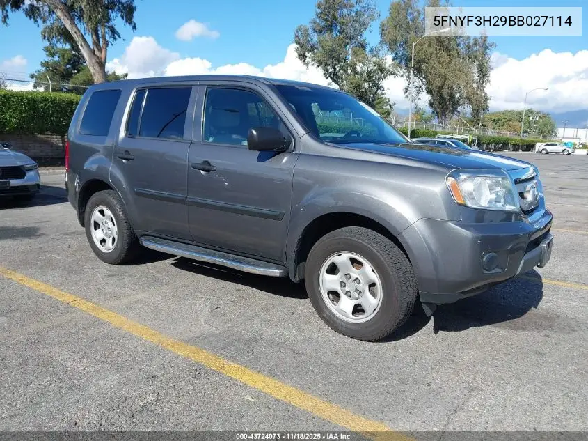 5FNYF3H29BB027114 2011 Honda Pilot Lx