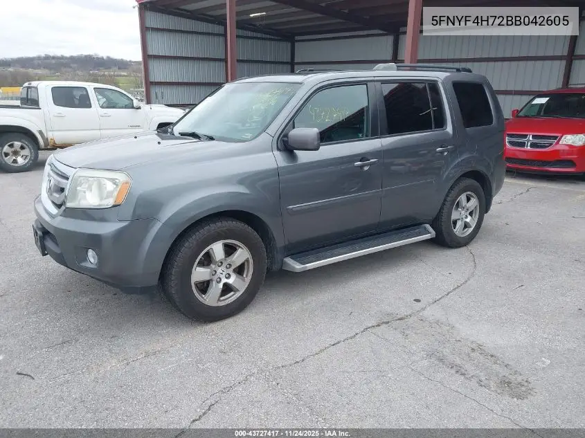 5FNYF4H72BB042605 2011 Honda Pilot Ex-L