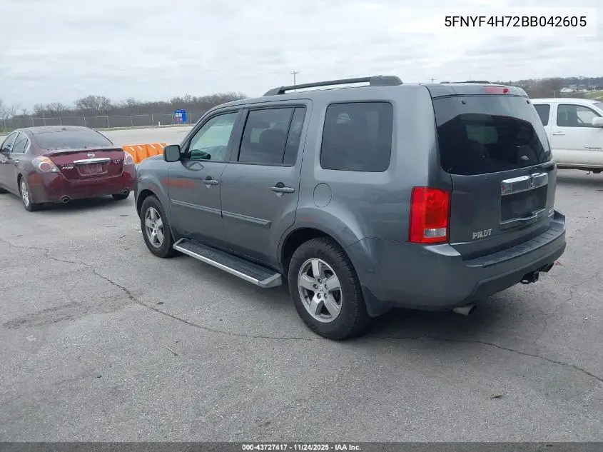 5FNYF4H72BB042605 2011 Honda Pilot Ex-L