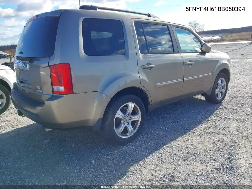 5FNYF4H61BB050394 2011 Honda Pilot Ex-L