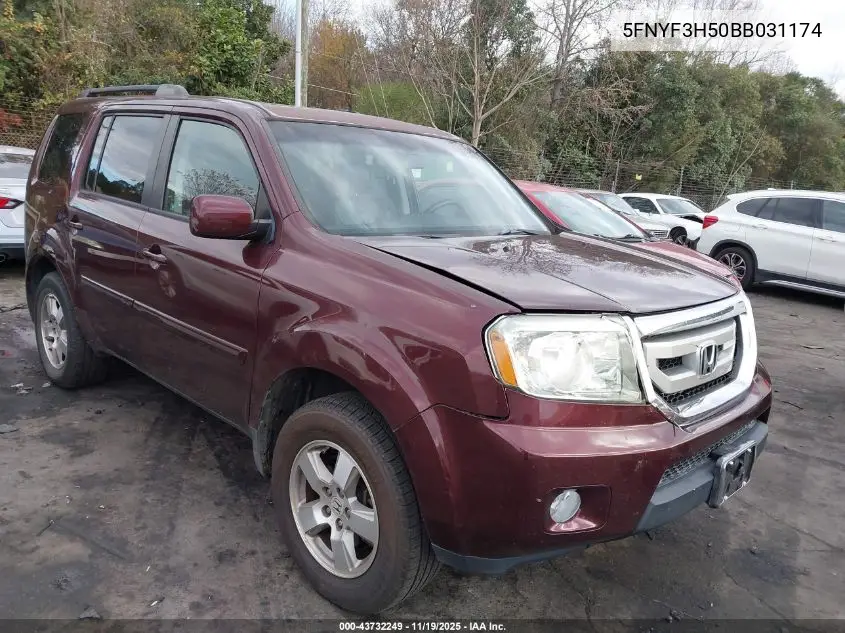 5FNYF3H50BB031174 2011 Honda Pilot Ex-L