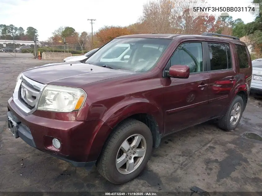 5FNYF3H50BB031174 2011 Honda Pilot Ex-L