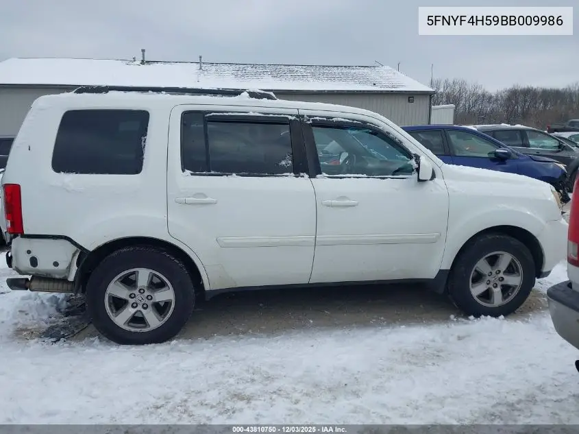 5FNYF4H59BB009986 2011 Honda Pilot Ex-L