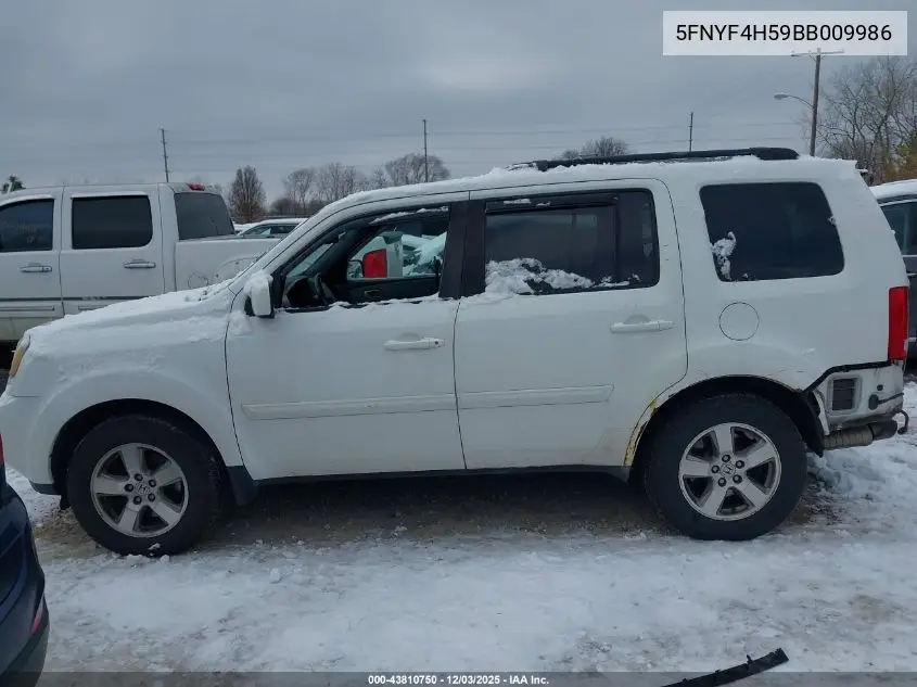 5FNYF4H59BB009986 2011 Honda Pilot Ex-L