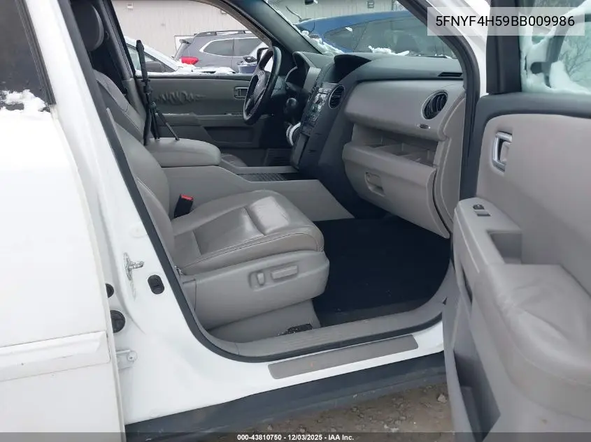 5FNYF4H59BB009986 2011 Honda Pilot Ex-L