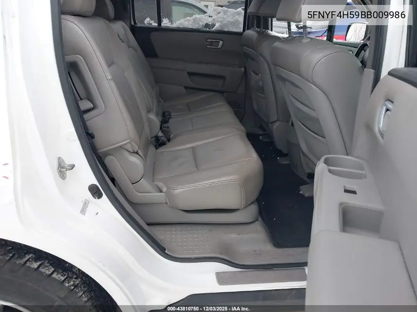 5FNYF4H59BB009986 2011 Honda Pilot Ex-L