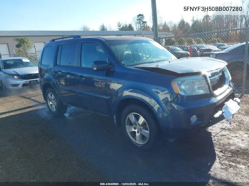 5FNYF3H50BB007280 2011 Honda Pilot Ex-L