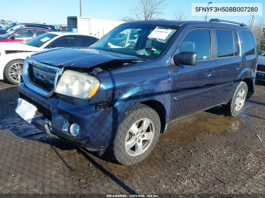 5FNYF3H50BB007280 2011 Honda Pilot Ex-L