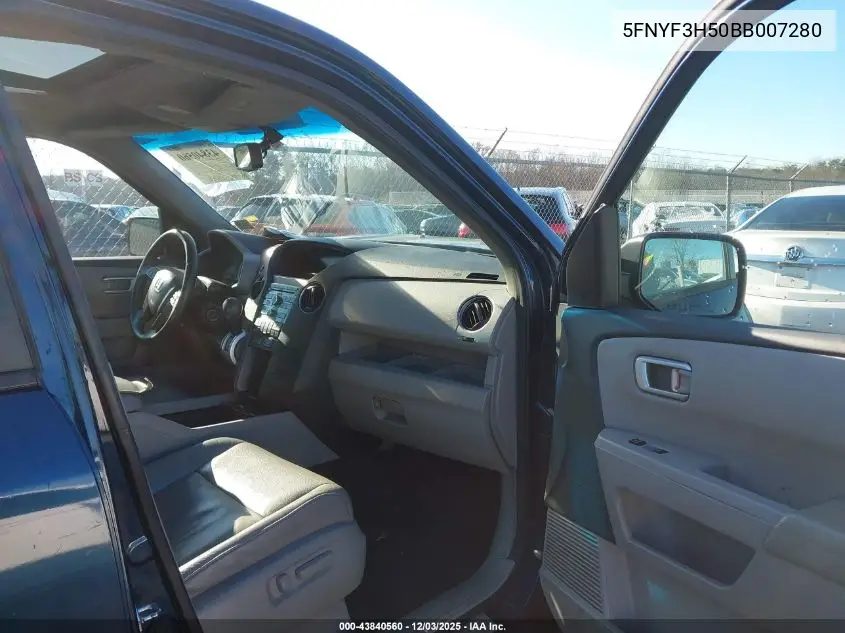 5FNYF3H50BB007280 2011 Honda Pilot Ex-L