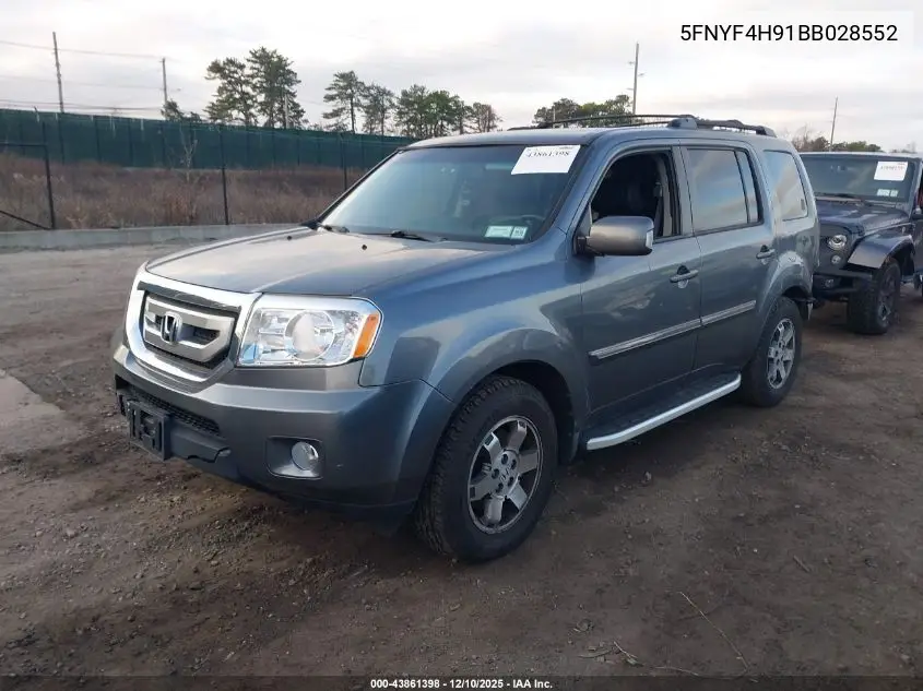 5FNYF4H91BB028552 2011 Honda Pilot Touring