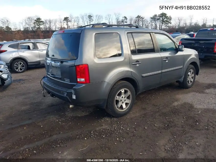 5FNYF4H91BB028552 2011 Honda Pilot Touring