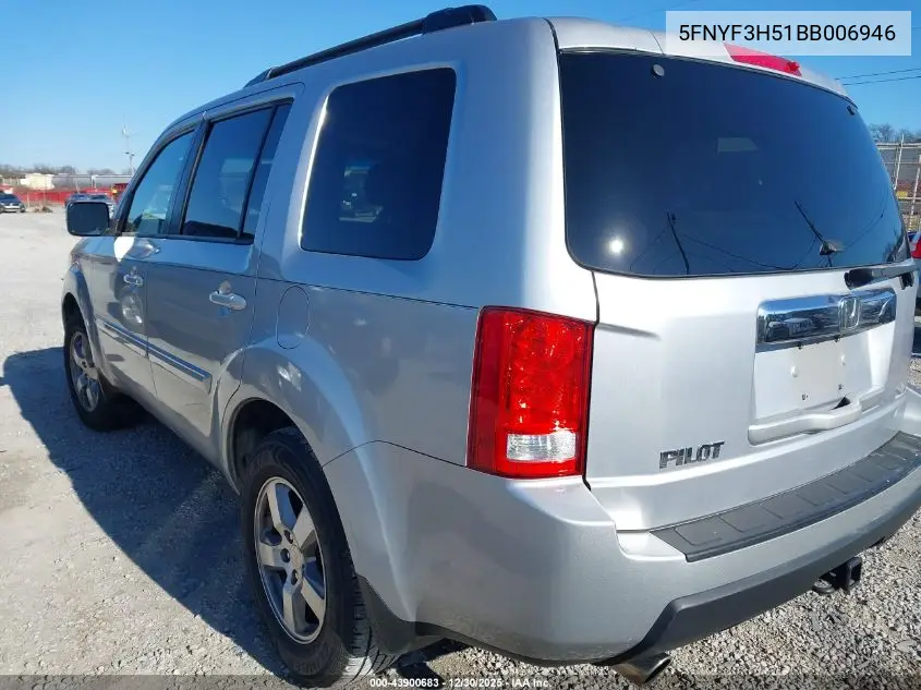 5FNYF3H51BB006946 2011 Honda Pilot Ex-L