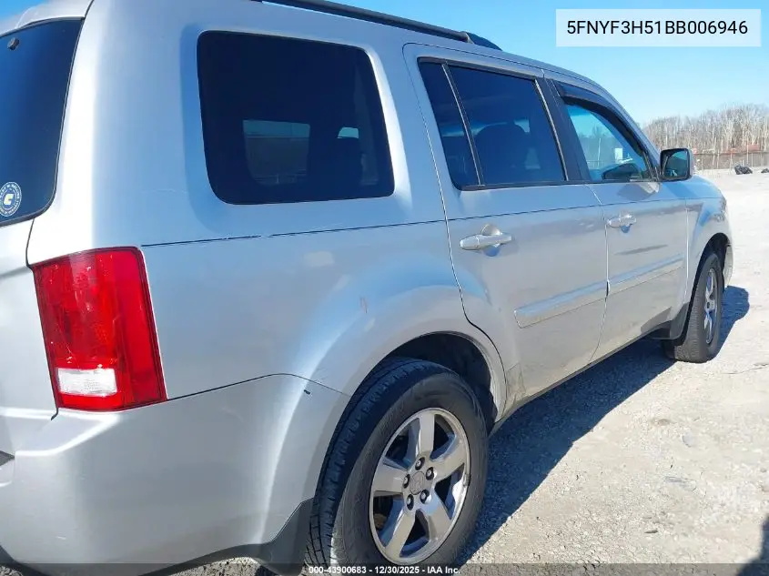 5FNYF3H51BB006946 2011 Honda Pilot Ex-L