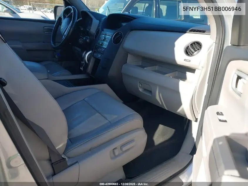 5FNYF3H51BB006946 2011 Honda Pilot Ex-L
