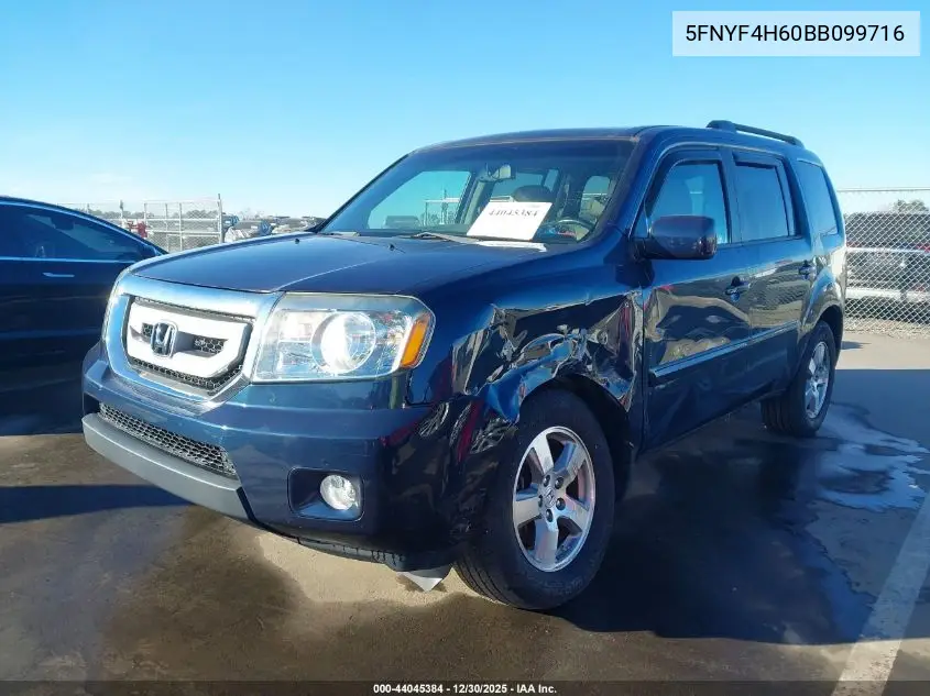 5FNYF4H60BB099716 2011 Honda Pilot Ex-L