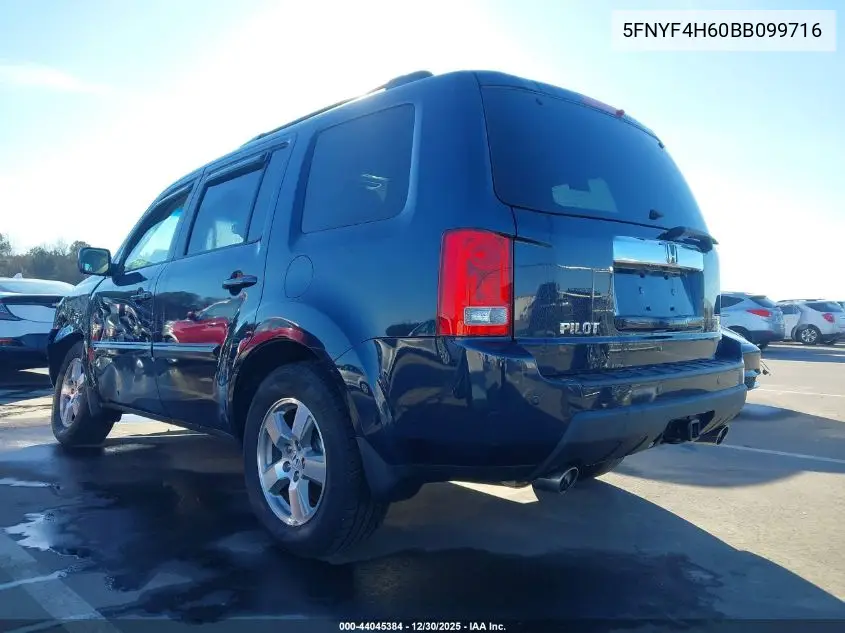 5FNYF4H60BB099716 2011 Honda Pilot Ex-L
