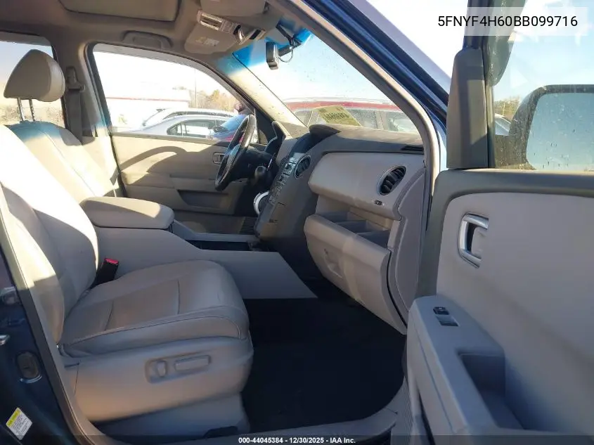 5FNYF4H60BB099716 2011 Honda Pilot Ex-L
