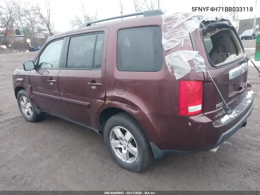 5FNYF4H71BB033118 2011 Honda Pilot Ex-L